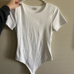 Babaton contour crew white bodysuit